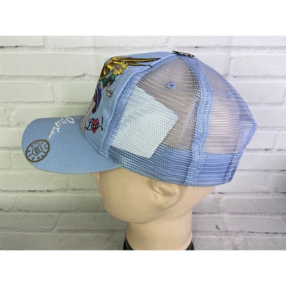 Cliff Raven Artwear Pinup Ed Hardy Tattoo Embroidered Mesh Back Snapback Hat Cap - Picture 4 of 9